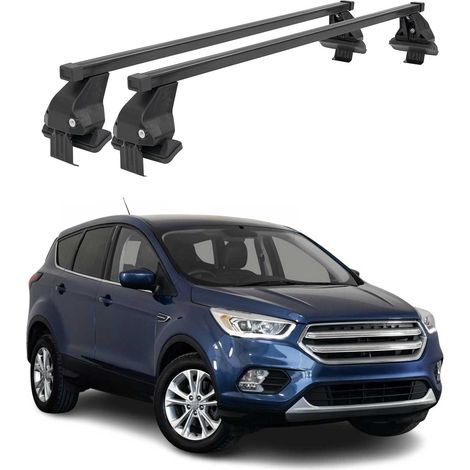 OMAC Dachträger Querträger Stahl für Ford Escape 2013-2019 – Abschließbar – City-Crash-getestet – DIN 75302:2019 – ISO/PAS 11154:2006 – Max. 50 kg Schwarz (1/5)