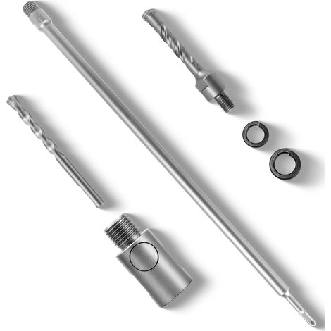 Rallonge pour Scie Cloche Carbure SDS Plus, Longueur 600 mm, Tige SDS Plus Adaptateur M22 Manche Rond avec Tête de Conversion Efficace et Foret de Centrage (Filetage M22x 2,5 mm) (1/5)