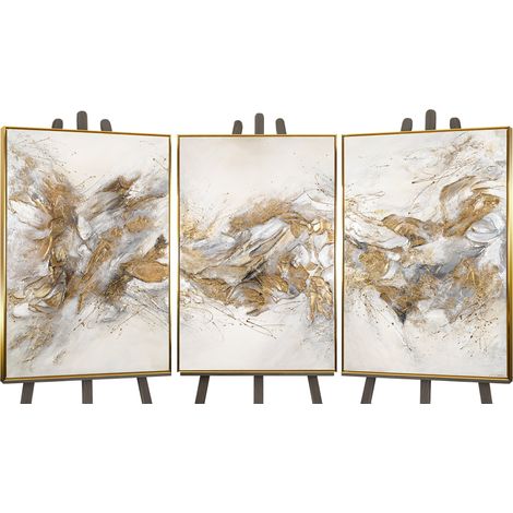 Gemälde Funkelnde Schattierungen Rahmen Gold 240x120 3-teilig (1/5)