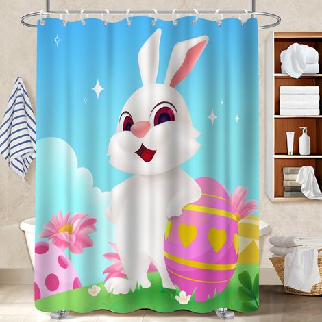 Rideau de douche 180x180 bordure lestée housse de baignoire pour célibataire actif (1/5)