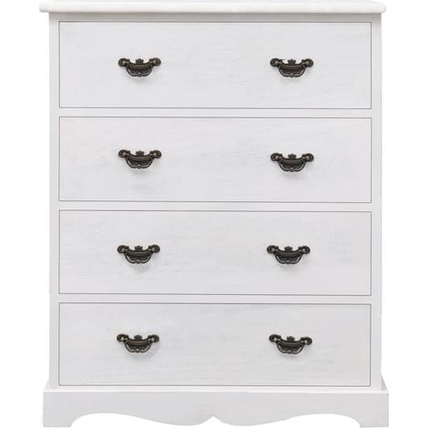 Commode à 4 tiroirs Blanc 60 x 30x75 Bois (1/5)