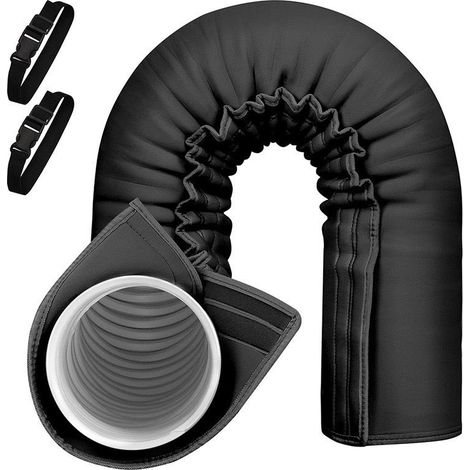 Housse d'isolation pour tuyau de climatiseur portable avec fermeture Velcro (150 × 53 cm), inclut 3 sangles élastiques (1/4)