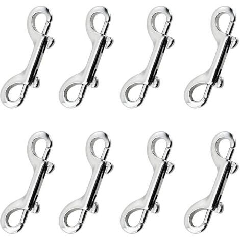Double Extrémité Boulon Snaps Ensemble De Crochets Acier Inoxydable Nickel Plaqué Zinc Alloy Clips Mousqueton Double Boulon Extrémité Clip Crochet Boulon Snap 8 Pièces (1/5)