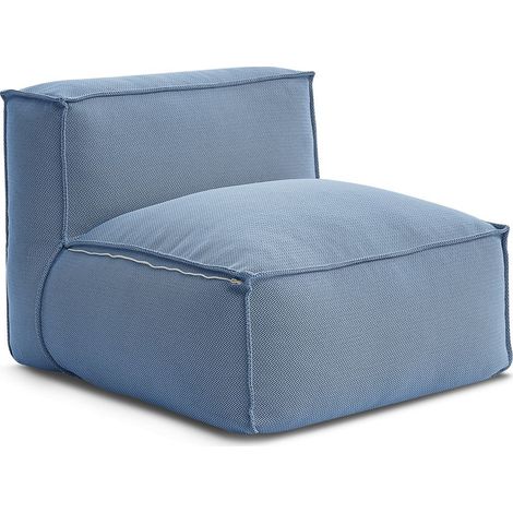 BOBOCHIC - Chauffeuse 1 place sans accoudoir avec bâche de protection pour canapé de jardin modulable BIARRITZ Bleu (1/5)