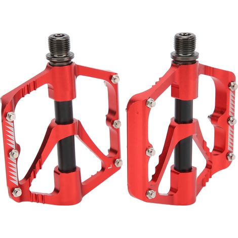 WAKE Fahrradpedale mit 3 Aluminium-Lagern, robustes Mountainbike-Pedalzubehör, Rot (1/5)