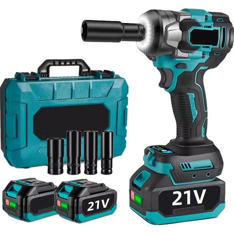 Llave de impacto, 1200 N·m de par, 5 velocidades, motor sin escobillas, accionamiento de 1/2 pulgada, batería de 15000 mAh. (1/5)