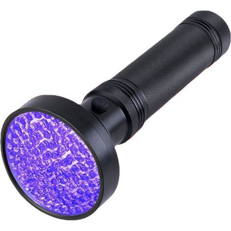 UV Flashlight, 100 Ultraviolet LEDs for Detecting Pet Urine and Stains - Black (1/4)