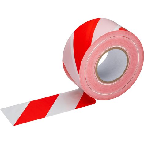 Bande de film de signalisation rouge/ blanc bloqu 200-3
