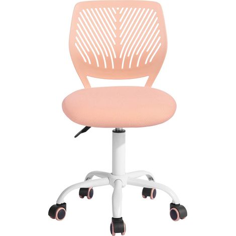 1 Ensemble Chaise de Bureau réglable en Hauteur, Chaise pivotante avec Design de Dossier à Petit Trou, Bureau sans accoudoirs Chaise de Bureau, Bureau de Chambre à Coucher, Rose Clair (1/5)