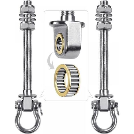 2 Pack Swing Hangers with Bearing 304 Stainless Steel for Wood and Metal Beams, Perfect for Hanging Hammocks, Yoga Swings, Porch Swing (1/5)