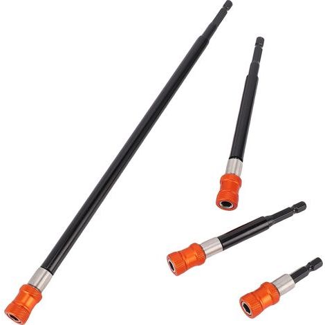 RASTKY Ensemble D'extension de Foret Kit de Support de Tige Hexagonale Durable pour des Travaux de Perçage Efficaces pour les Professionnels Alliage D'aluminium, Acier Inoxydable 4 Pièces pour les (1/5)