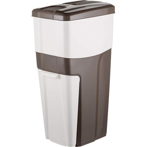 Poubelle collecte sélective - 38,5 L - Taupe - Livraison gratuite (1/4)