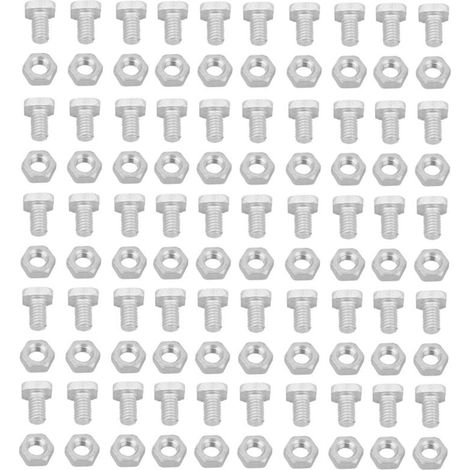 50 écrous en aluminium 50 boulons ensemble d'accessoires pour outils de serre (1/4)