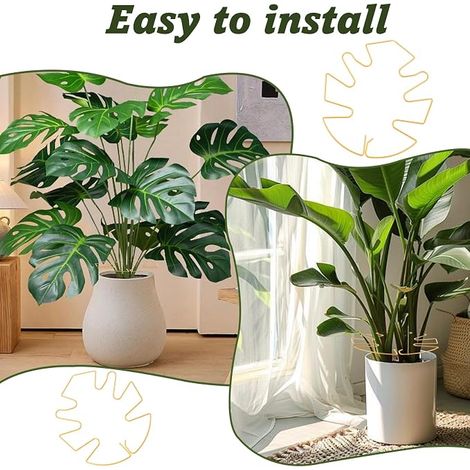 Monstera supports de plantes en forme de feuille Monstera pour plantes d'intérieur, plantes de jardin (1/4)