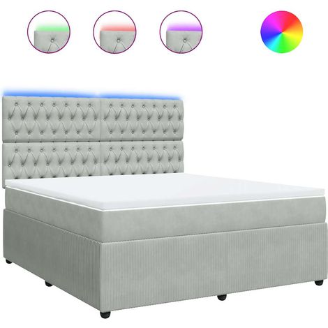 Maison Exclusive - Giroletto a Molle con Materasso Grigio Chiaro 180x200cm Velluto