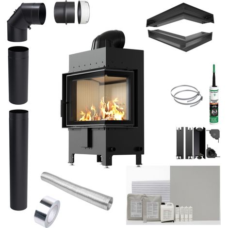 Kamin KRATKI LUCY Rechts 12 kW Ø200 mit Schließung Einbau Zubehör (1/5)