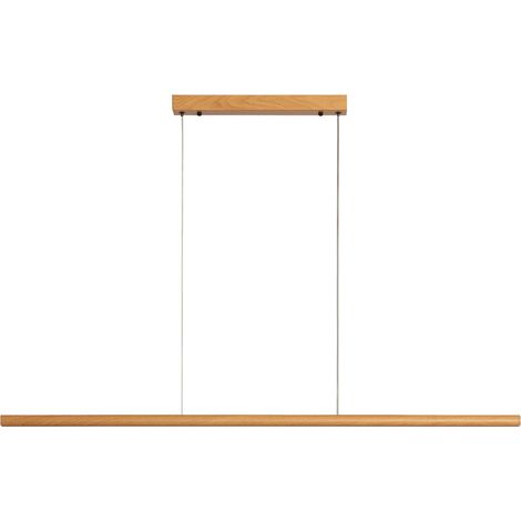 Suspension linéaire en aluminium L120cm - Bois clair - Lumae (1/5)