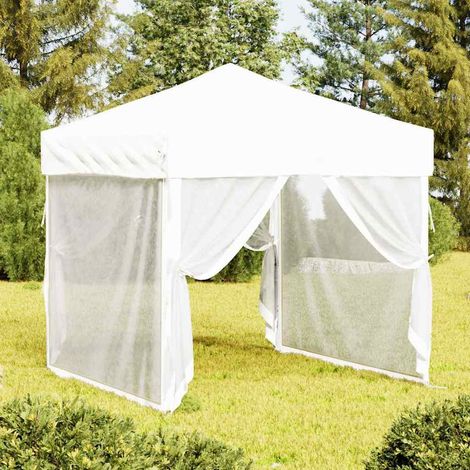 Tente de réception pliable Tonnelle de Jardin - Rapide à Installer avec parois Blanc 2x2 m BV122101 - BonneVie (1/5)