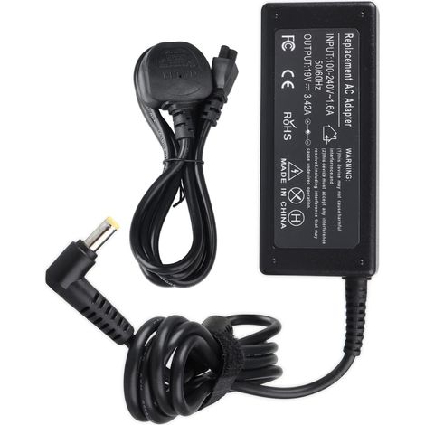 Chargeur Adaptateur Secteur 65 W pour Ordinateur Portable Acer Aspire 1 3 5 E1 E15 E5 ES1 V5 V3 V7 R3 R7 A114-32 A114-31 A314-31 A315 A515 A515-43 5332 5250 5349 5532 5534 N17Q4 N19C1 5,5 x 1,7 mm (1/5)