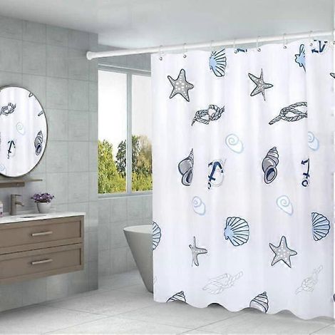Doublure de rideau de douche, rideaux de douche imperméables en PEVA à motifs d'organismes marins, avec 3 aimants robustes en bas et 12 bandes antirouille.