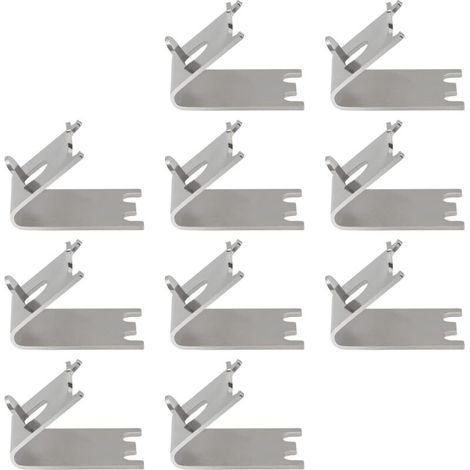 Clips d'étagère de réfrigérateur, 10 crochets d'étagère de congélateur en acier inoxydable Support d'étagère de refroidisseur de réfrigérateur Clips de remplacement carrés boucles (1/4)