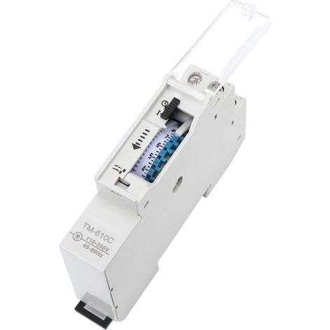 Interrupteur Horaire Mini Mise Sous Tension Haute Précision 1P Rail Interrupteur de Synchronisation Intelligent avec Fonctionnement Manuel pour Réverbère TM610C 220V IP20