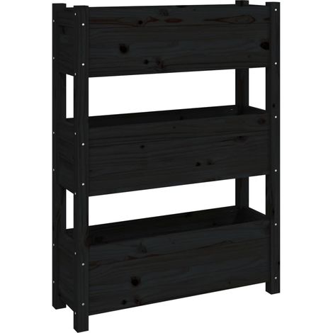 Maison Exclusive - Pflanzkübel Schwarz 77x25x104,5 cm Massivholz