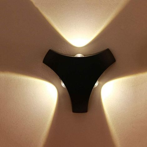 (Black) IP65 Moderne simple extérieur LED étanche applique extérieure balcon mur extérieur cour escalier intérieur couloir lampe murale de chevet