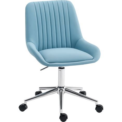 Siège réglable 5 roulettes PU silicone mousse acier 52x58x80-90 cm Bleu