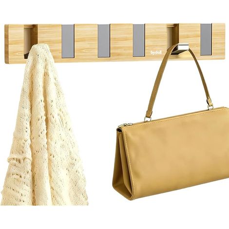 37 cm Porte Manteau Mural Rétractable, Patere Murale avec 5 Crochets Télescopiques, Porte Manteaux Muraux Auto-adhésif, pour Les Manteaux, Les Écharpes et Les Aacs à Main (1/5)