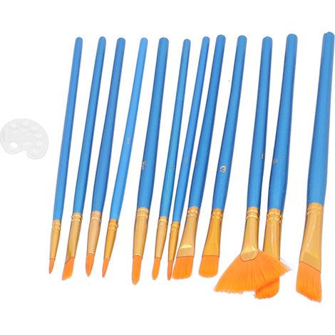 Pinceau aquarelle et gouache, lot de brosses en nylon pour peinture acrylique, avec palette assortie (1/5)