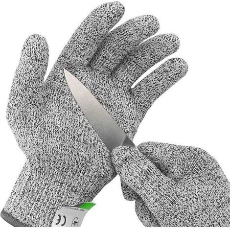 Gants de qualité alimentaire extrêmement durables et résistants aux coupures, classe de protection 5, pour l'écaillage des huîtres (taille L) (1/4)