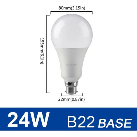 (24 W B22, lumière blanche froide) 6 ampoules LED, 220 V CA, économie d'énergie, éclairage LED domestique pour salon (1/5)