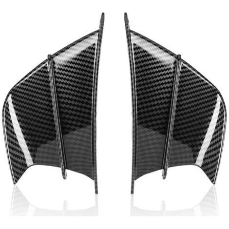 2pcs Ailes De Moto,Aile CaréNage Moto Kit Aile AéRodynamique Moto Aile CaréNage En Fiber Carbone Aileron D'Ailette Moto Pour Plupart Des Scooters Moto éLectriques Fibre Carbone Noire (1/4)