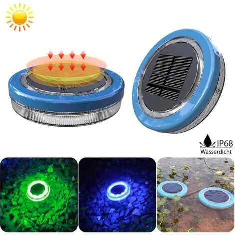 Lampada Solare LED Subacquea IP68, Multicolore, Impermeabile per Vasca e Piscina con Sensore di Luce-AUTRES (1/4)