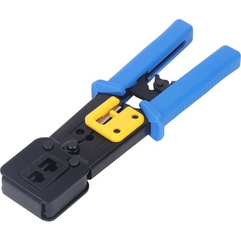 Kit d'outils de sertissage Incisive en acier à haute teneur en carbone pour la maintenance des câbles, comprenant 50 connecteurs RJ et un étui. (1/5)