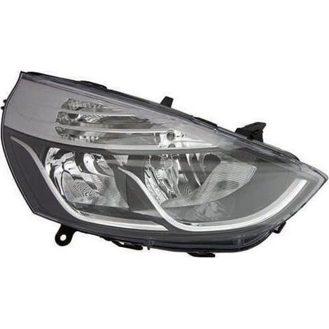 Phare avant droit H1/H7 noir contour chromé Renault Clio 4 phase 1 2012-2016