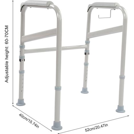 Supporto di sicurezza per il bagno - Maniglione regolabile per persone con disabilità - Sicurezza e supporto durante il bagno - Struttura in acciaio con maniglie antiscivolo (1/4)