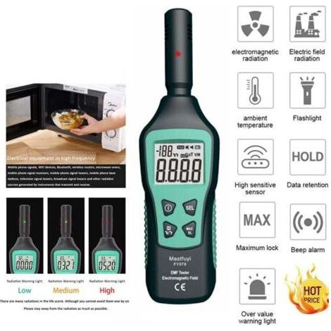 EMF Tester Digital LCD EMF Tester EMF Tester EMF Tester for Ghost Hunting, Electromagnetic Radiation Detector, Home, Office, Outdoor, LED Display Acoustic Alarm (1/4)