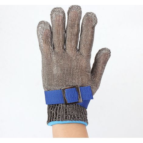 Ortviai Gants de Sécurité Anti-Coupure en Acier Inoxydable 316 – Taille L, Lot de 2, Haute Résistance à la Coupe (Niveau 5) (1/4)