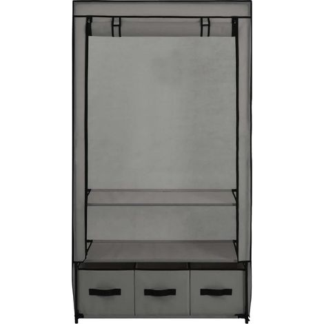 vidaXL Garderobe Grau 87 x 49 x 159 cm Hältbares Gewebe