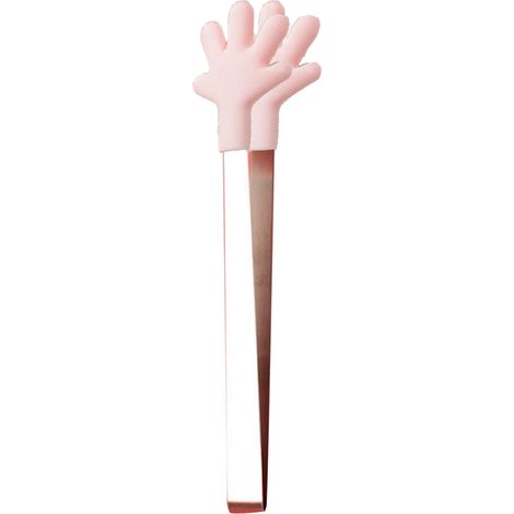 Mini pinces en silicone, pinces de service, pinces de cuisine, petites pinces pour enfants pour servir des aliments, cuisiner des amuse-gueules, des glaçons, des fruits, du sucre, forme de paume rose (1/5)