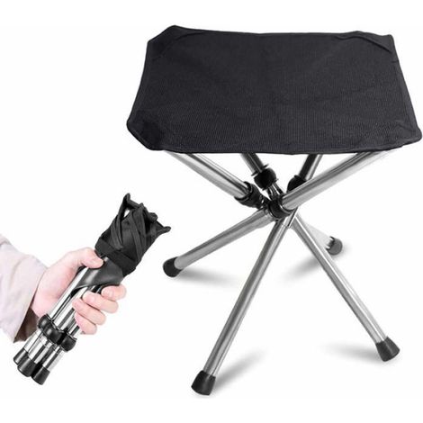 Tabouret D'Extérieur - Chaise De Camping Pliable - Hauteur Assise 30 Cm - Acier - 1 Place (1/4)