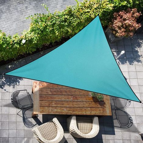Voile D'ombrage, Triangulaire 3x3x3 m Voile D'ombrage Auvent Imperméable UV Blocage Soleil Voile Abri, Bleu (1/5)