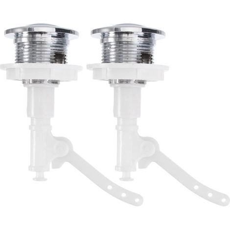 2Pcs Bouton Poussoir pour Réservoirs Wc, ABS, Blanc (1/5)