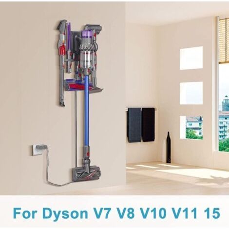 Support Accessoires pour Dyson V11 V10 V8 V7 V15 SV10 SV11, Support Mural Organisateur pour Dyson Aspirateur Balai avec 9 Prises de Rangement (1/3)