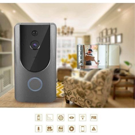Interphone vidéo IP Wifi, sonnette sans fil, application pour smartphone - (1/4)