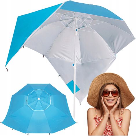 OMBRELLONE DA SPIAGGIA GRANDE TENDA XXL PIEGHEVOLE FORTE (1/5)