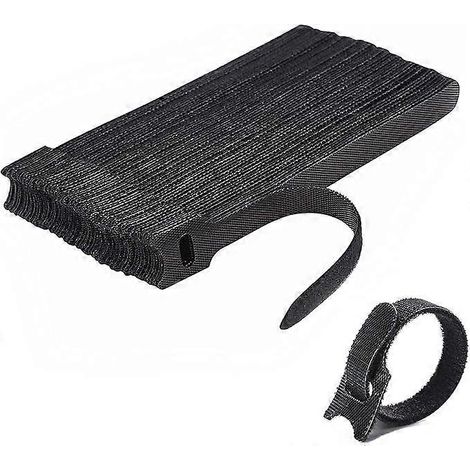 Attaches de câble noires [50 pièces], serre-câbles réutilisables, organisateur de câbles, pour la fixation des câbles. (1/5)