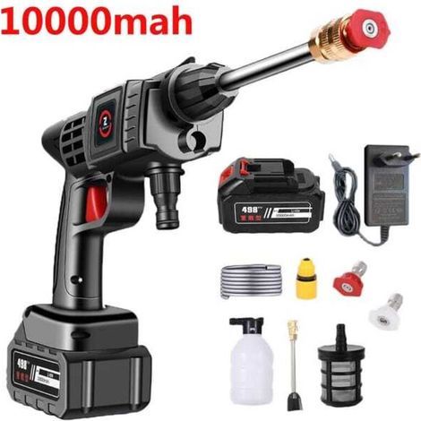 Nettoyeur Haute Pression sans Fil 50Bar pour Jardin avec Pistolet à Eau, Machine de Nettoyage à Pression pour Batterie Makita 21V (1/4)